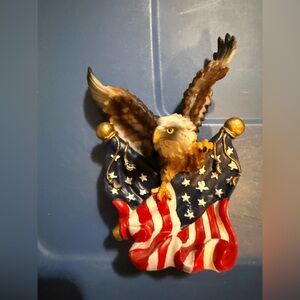 Patriotic Eagle Sculpture - Red, White, Blue